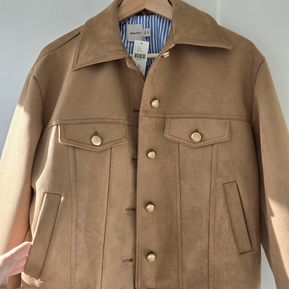 Anthropologie Maeve Faux Suede Jacket